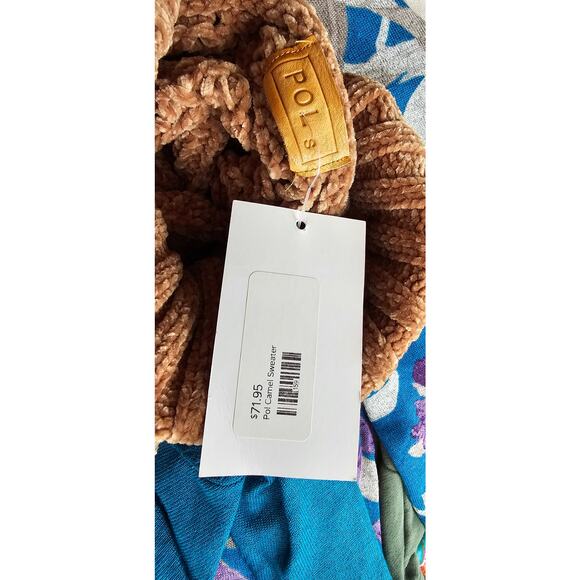 NWT POL Brown Thick Chenille Turtleneck Open Chunky Knit Pullover Sweater Small - Picture 6 of 6